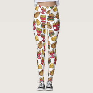 Fast Food Pattern leggings