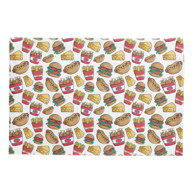 Fast Food Pattern pillowcases (Back)
