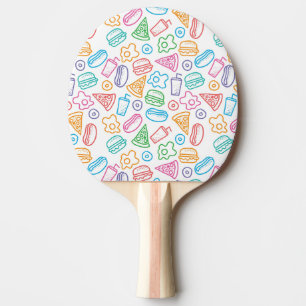 Fast food pattern ping pong paddle