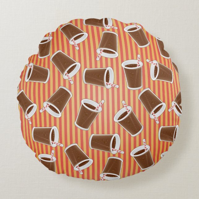 Fast food pattern round cushion (Front)