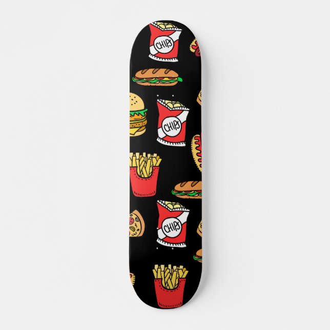Fast Food Pattern Skateboard (Front)