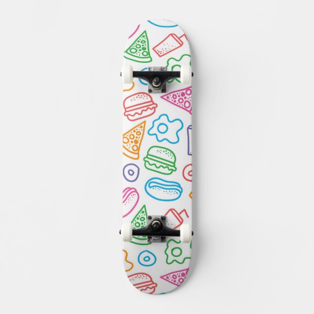 Fast food pattern skateboard (Front)