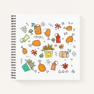 Fast Food Pattern Square Notebook