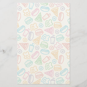 Fast food pattern stationery