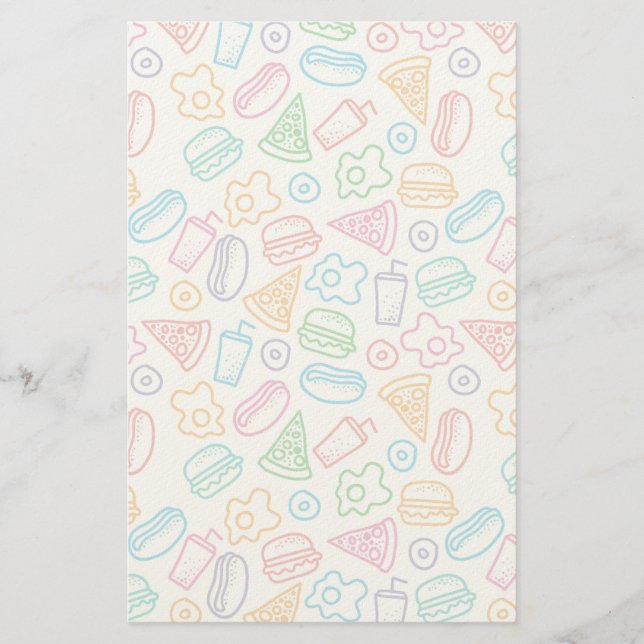 Fast food pattern stationery (Front)
