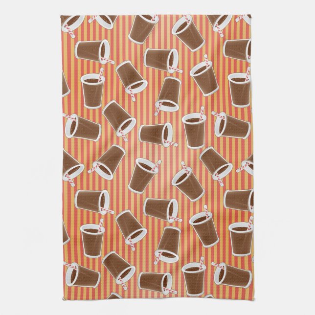 Fast food pattern tea towel (Vertical)