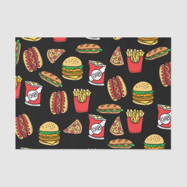 Fast Food Pattern Tissue Paper (Front)