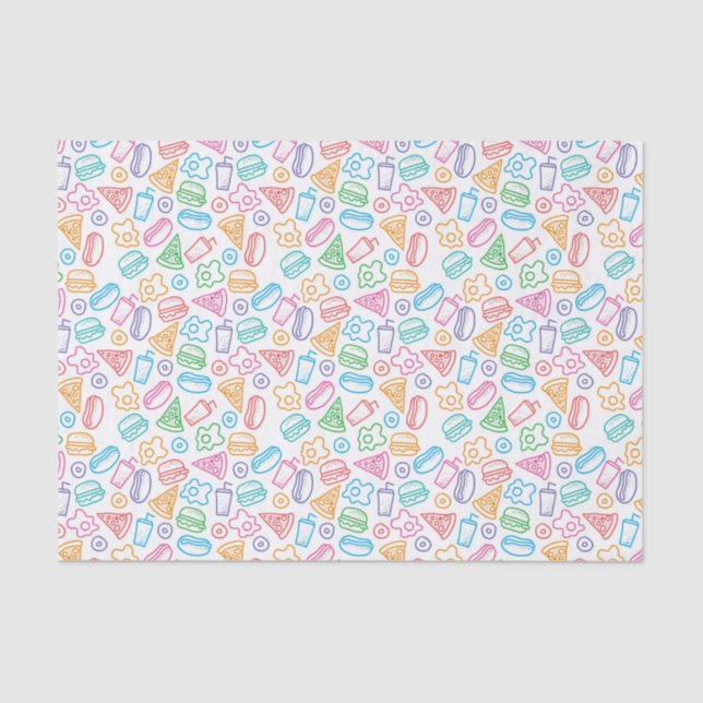 Fast food pattern tissue paper (Front)