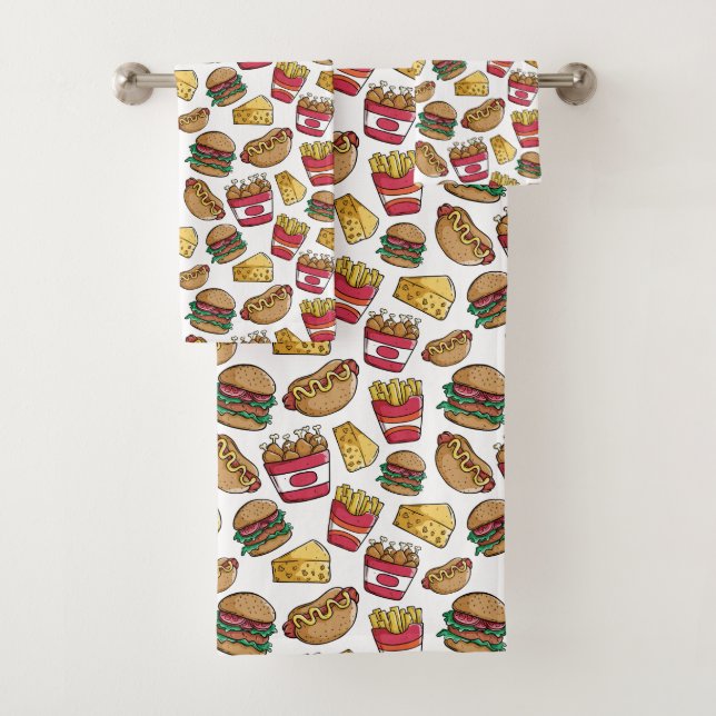 Fast Food Pattern towel set (Insitu)