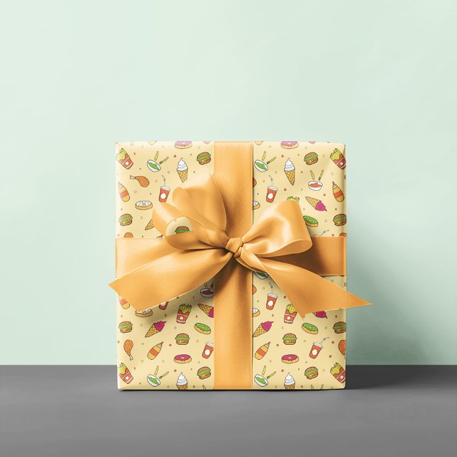 Fast Food Pattern Wrapping Paper (Creator Uploaded)