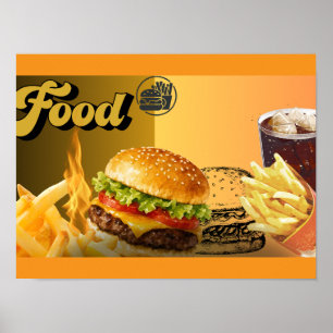 Fast Food Restaurant Burger Poster - Delicious Mea