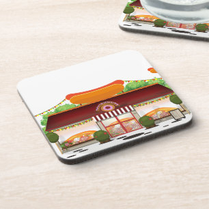 Fast Food Restaurant Cartoon Coaster