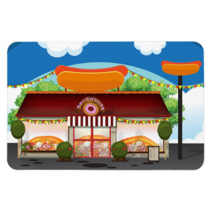 Fast Food Restaurant Cartoon Magnet