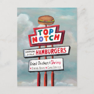 Fast Food Sign Postcard