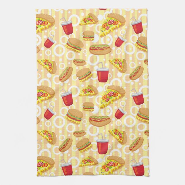 Fast Food Tea Towel (Vertical)