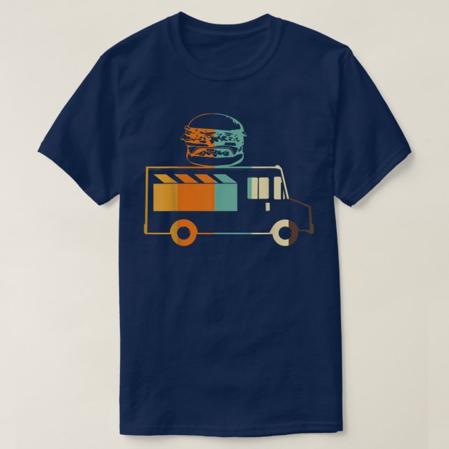 Fast Food Trucker Driver Retro Burger Street Food  T-Shirt (Design Front)