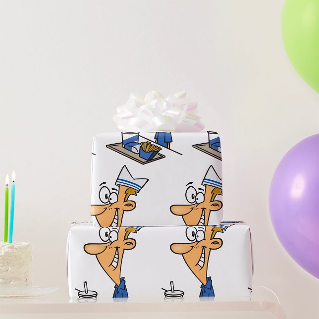 Fast Food Worker Wrapping Paper (Creator Uploaded)