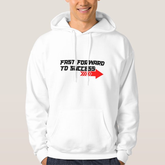 Fast Forward – Bold Red Motivation Quote Design Hoodie (Front)