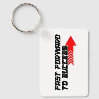 Fast Forward – Bold Red Motivation Quote Design Key Ring