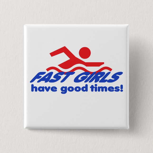 Fast Girls Square Button (Front)
