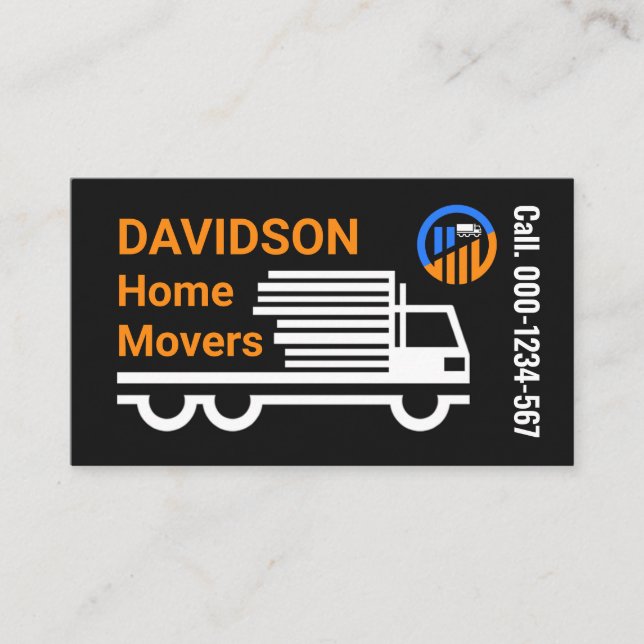 Fast Home Movers Transport Trucker Business Card (Front)