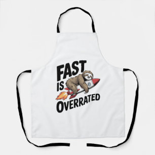 Fast is Overrated Sloth Rocket Apron