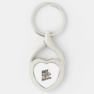 Fast is Overrated Sloth Rocket Key Ring