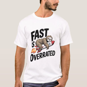 Fast is Overrated Sloth Rocket T-Shirt