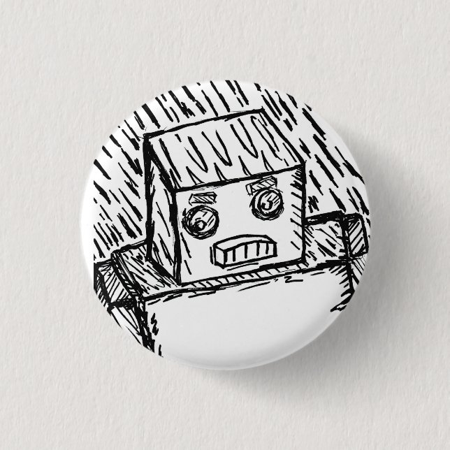 Fast KARL Pensive Robot 3 Cm Round Badge (Front)