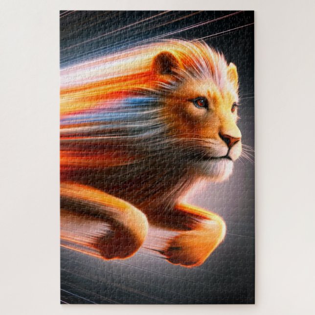 Fast Lion Jigsaw Puzzle (Vertical)