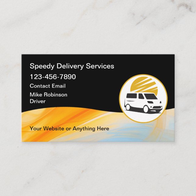 Fast Local Delivery Services  Business Card (Front)
