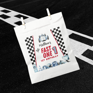 Fast One 1st birthday Boy Racing Car  Favour Bag