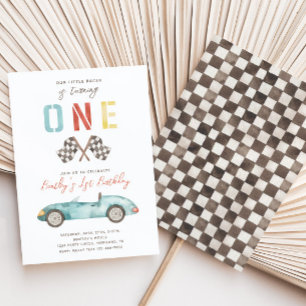 Fast ONE Birthday Invitation   Racing BIrthday