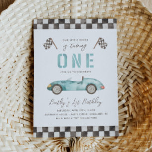 Fast One Birthday Invitation Racing Invitation