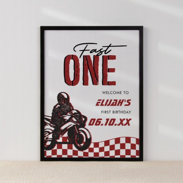 Fast One Boys 1st Dirt Bike Birthday Poster (Creator Uploaded)