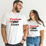 Fast one Dady Family car race 1st birthday party T-Shirt<br><div class="desc">Fast one Mummy first birthday outfit car race boy second birthday shirt</div>