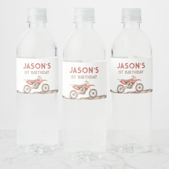 Fast ONE Dirt Bike Water Bottle Labels (Bottles)