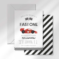 Fast One First Birthday Invitation