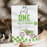 Fast One Green Dirt Bike Boy 1st Birthday Party