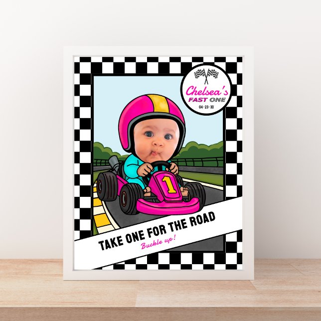 Fast ONE Pink Favour Sign - Take One & Buckle Up! (Creator Uploaded)