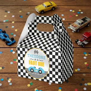 Fast One Race Car 1st Birthday Party Favour Box