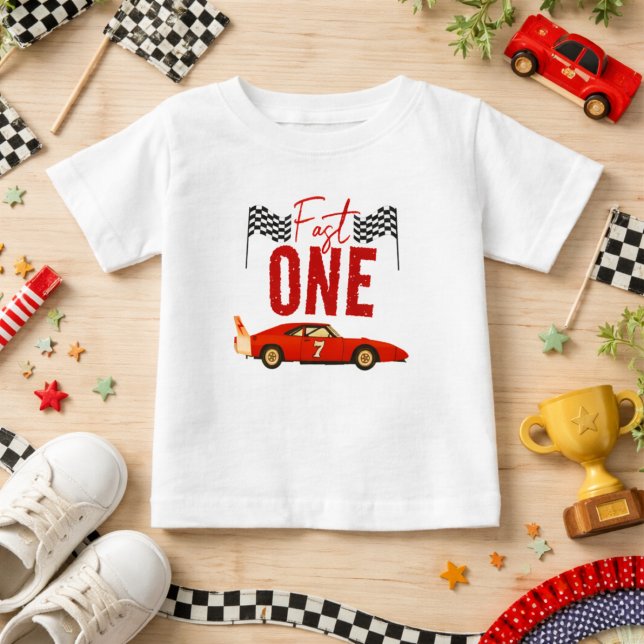 Fast One Race Car Boy 1st Birthday Party Baby T-Shirt (Fast One Race Car Boy 1st Birthday Party Baby T-Shirt
)