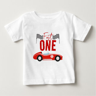 Fast One Race Car Boy 1st Birthday Party Baby T-Shirt