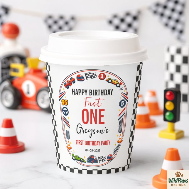 Fast One Race Car Boy 1st Birthday Party Paper Cups (Fast One Race Car Boy 1st Birthday Party Paper Cups
)