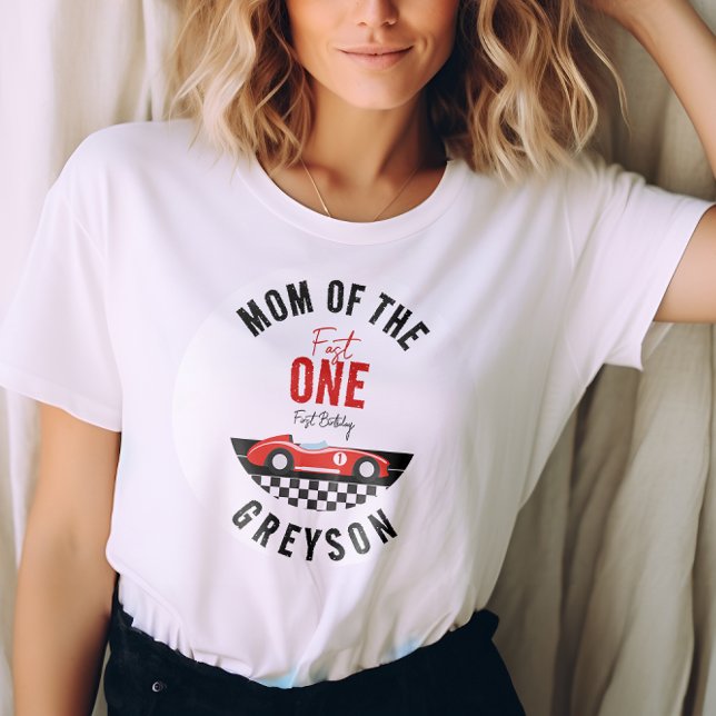 Fast One Race Car Boy 1st Birthday Party T-Shirt (Creator Uploaded)