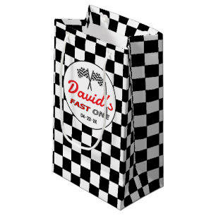 Fast ONE   Race Flag Chequered Birthday Gift Bag