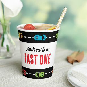Fast One Race Track Boys Birthday Party Paper Cups