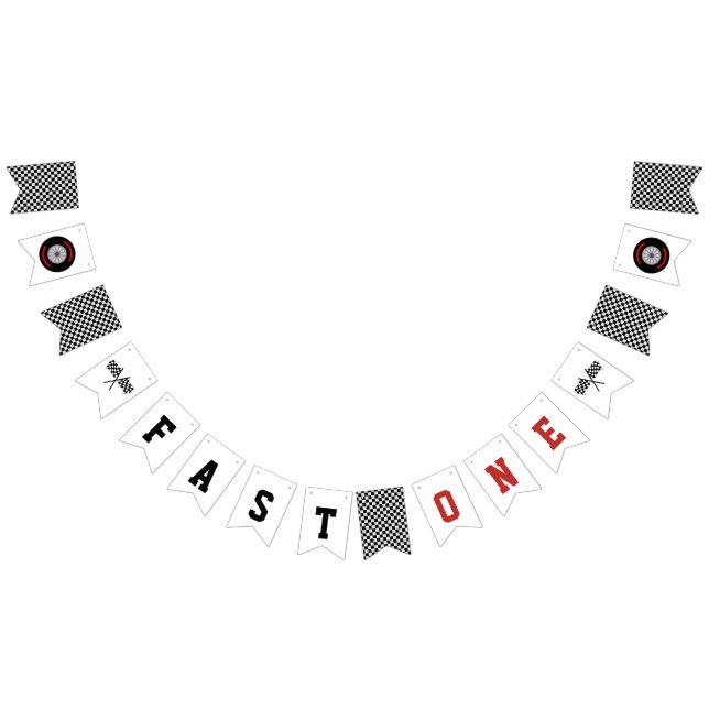 FAST ONE Racing 1st Birthday  Bunting (All)