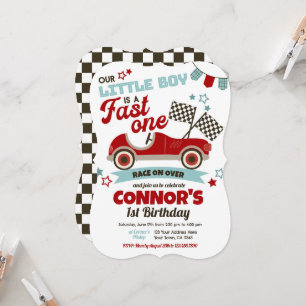 Fast One, Racing 1st Birthday Invitation