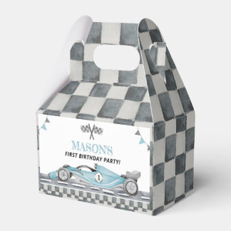 Fast One Racing Car Birthday Party Favour Box